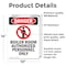 Signmission Boiler Room Authorized Danger Sign, Vinyl Decal, 10in W x 14in L, 2PK OS-2PACK-DS-D-1014-V-1048 - alternate 3